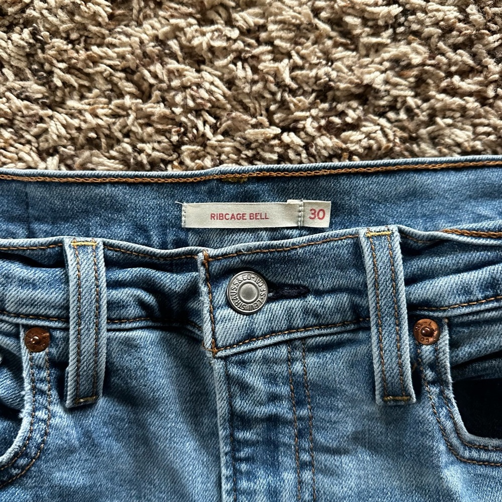 Levi's Women's Blue Ribcage Bell Jeans